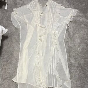 Free People Sheer Cream Tunic